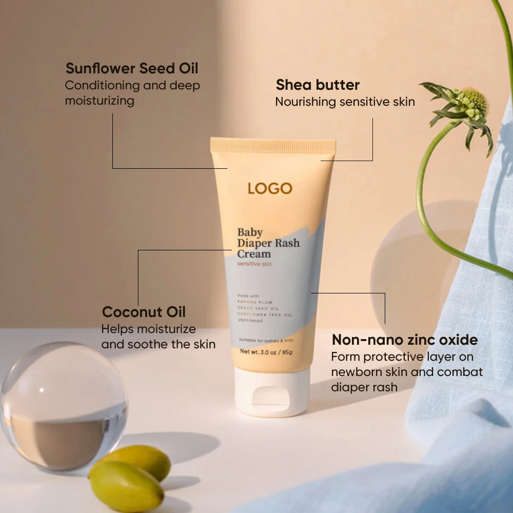 Wholesale Sunflower Oil Daily Defense Baby Diaper Rash Cream Moisturizes Non-Toxic Diapering Lotion With Non-Nano Zinc Oxide