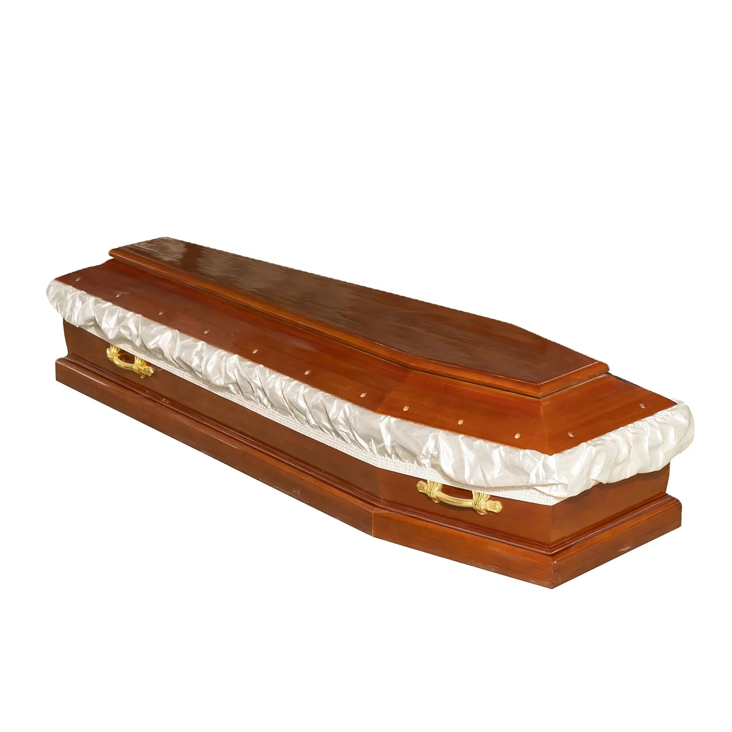 Chinese factory produces European-style Custom solid wood coffin with custom carved pattern interior caskets and coffins