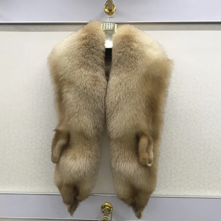 Luxury Women Full Pelt Real Fox Fur Poncho Scarves Winter Warm 100% Natural Fur Shawl