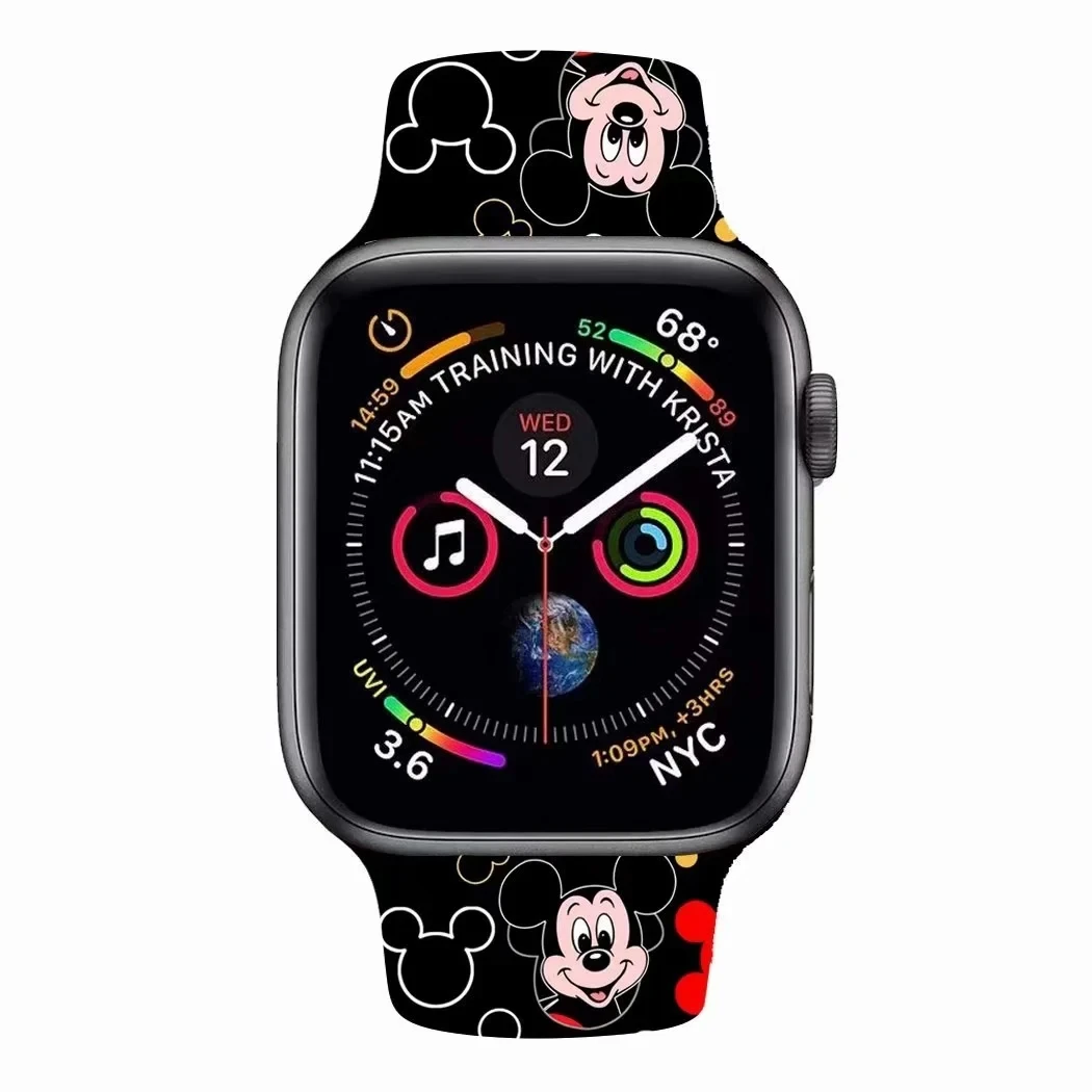 Для серии iWatch персонализированный мультяшный рисунок модный ремешок для умных часов 40/44 мм универсальный цветной браслет из