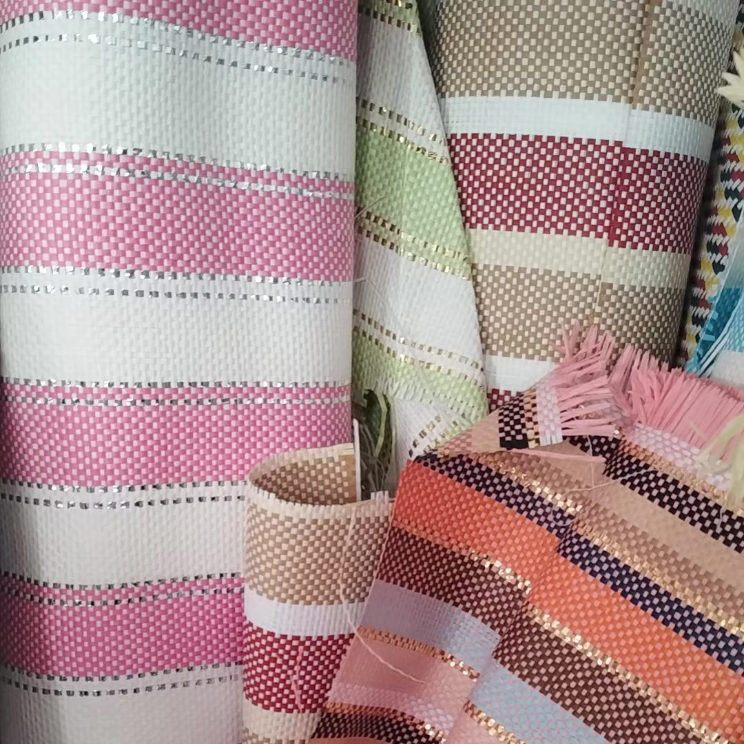 home curtain plain weave sewing mat warp knit handwoven paper straw woven textile fabric