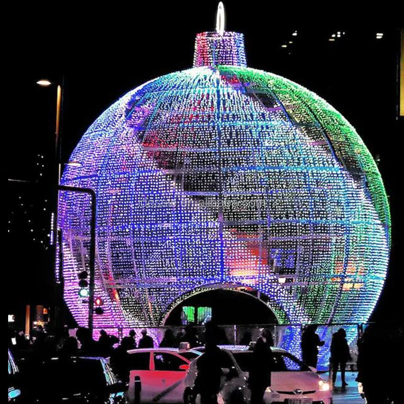 Christmas Hanging Foldable LED Sphere Lights for Outdoor Street Decoration Waterproof