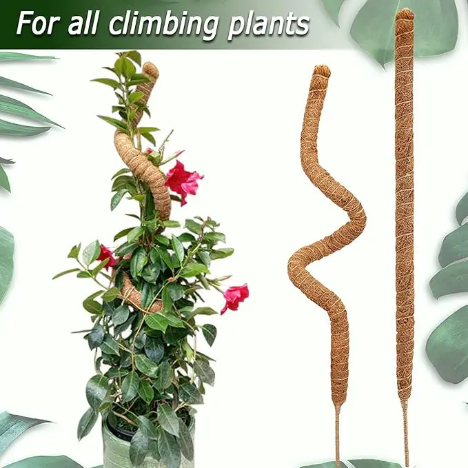 Moss Pole, 25 Inch Bendable Moss Pole for Plants Monstera, Moss Poles for Climbing Plants Indoor
