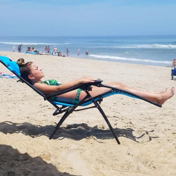 Very Pop Folding Office Relax Sleeping Lounge Recliner Cheap Outdoor Metal Camping Beach Zero Gravity Reclining Chair