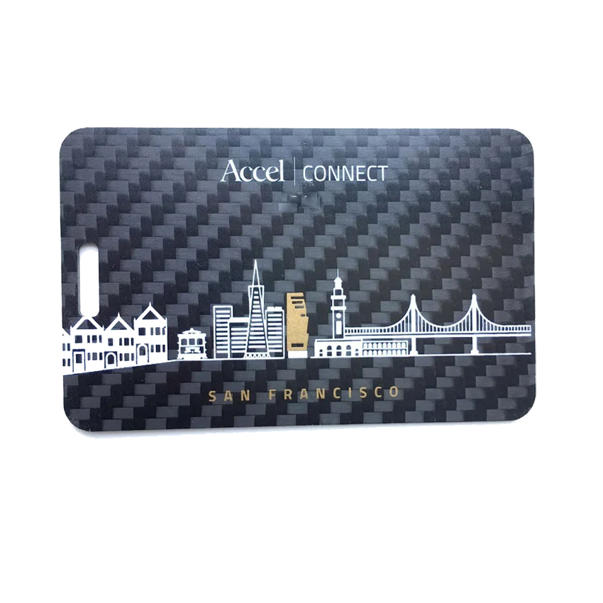 Custom Black Carbon Fiber Business Card Gold With Printing Logo (1600389768979)