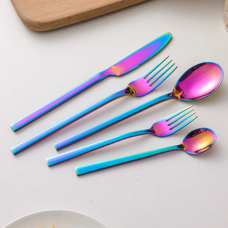 Gold Cutlery Flatware Set Matte/Mirror Food Grade Stainless Steel Spoon Fork Knife Restaurant Wedding