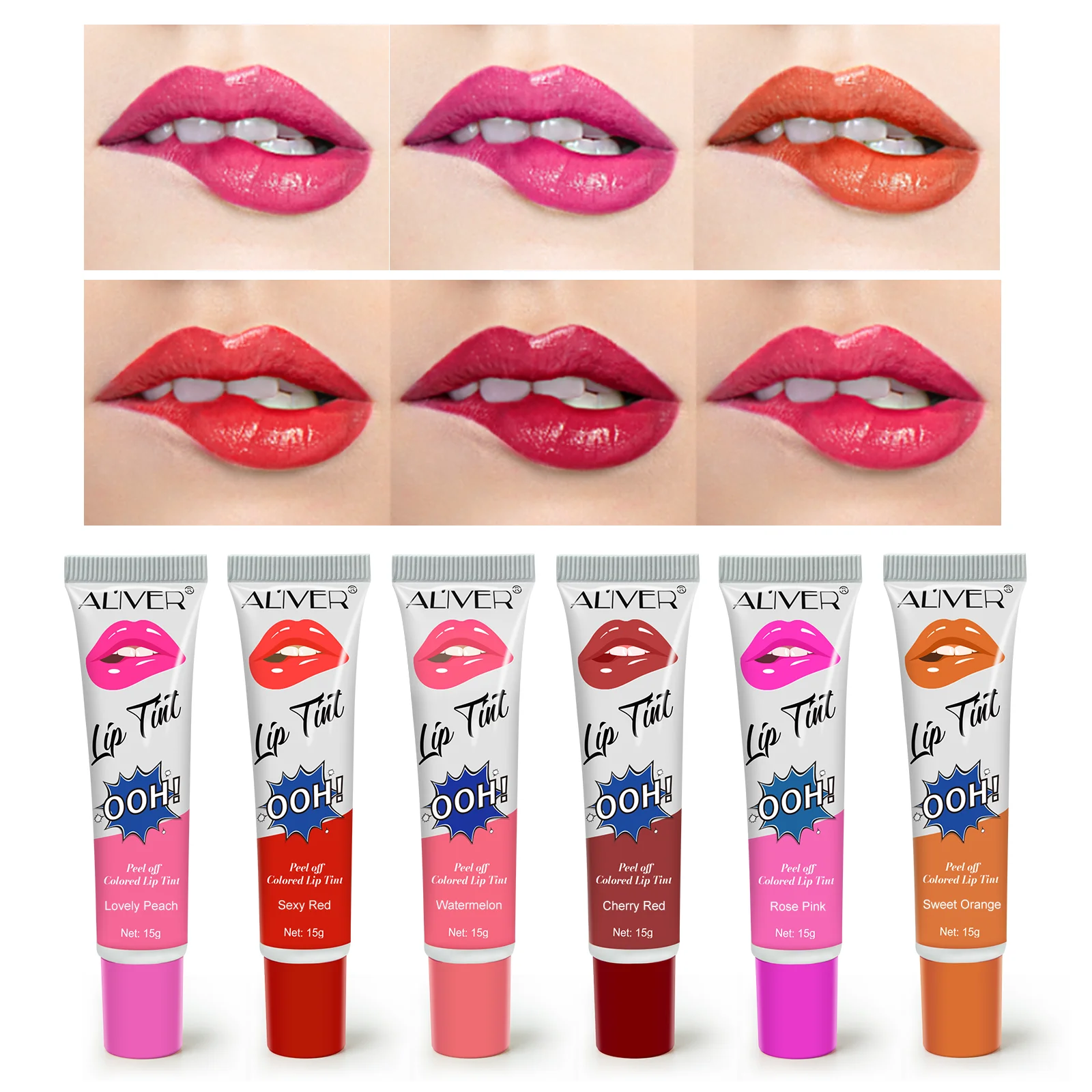 OEM Romantic Lipstick 6 Colors Professional Long Lasting Waterproof Sexy Magic Peel Off Colored Lip Tint For Lips Makeup