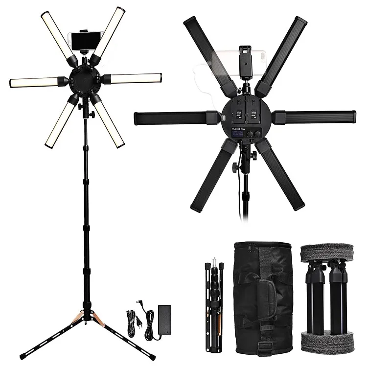 Camera Video Photo With Tripod Stand Makeup LED Photography Lamp 6 Tubes Star Ring Light