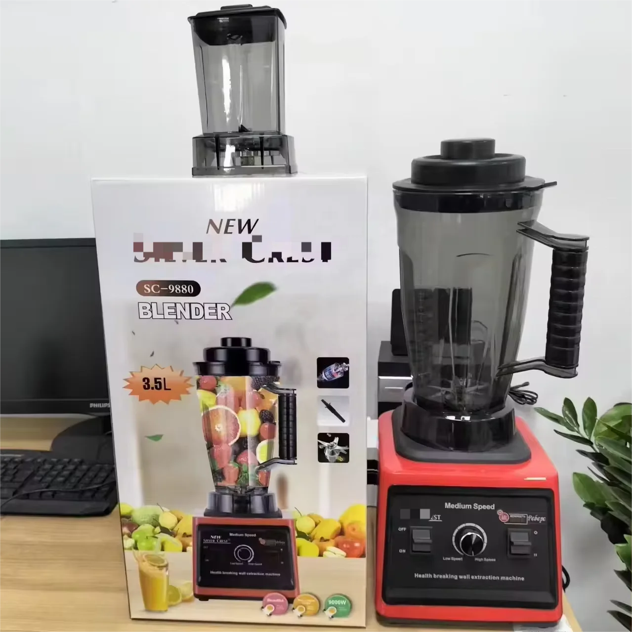 Multifunctional 9000W 3.5L Commercial Heavy Duty Smoothie Mixer Blender Machine 2 in 1