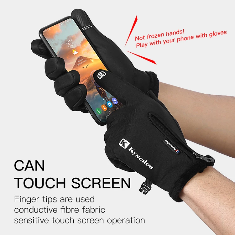 Winter Warm Windproof Anti Slip Waterproof Sports Touchscreen Driving Cycling Touch Screen Winter Gloves