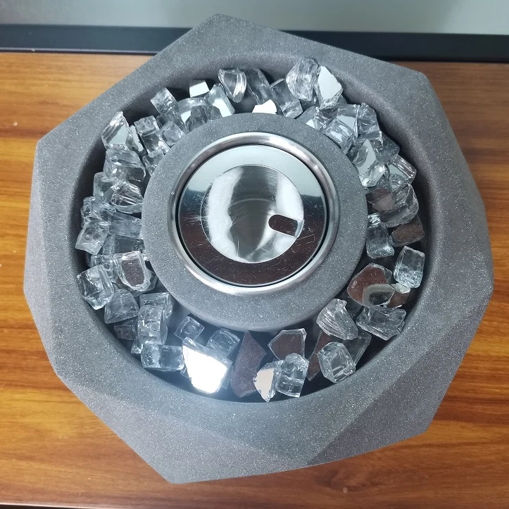 Customized Graphite Concrete fire pits Table Top Ethanol Fire pits Bowl patio heater Outdoor Tabletop Bio ethanol Fireplace