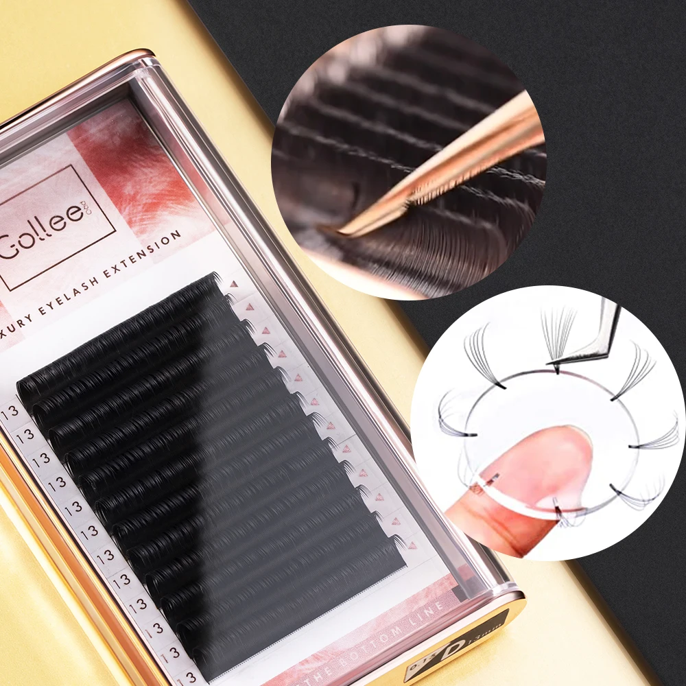 Gollee Korea L Curl Very Soft Diy Organizer Faux Mink Vendor Silk Supplies Private Label Volume Individual Eyelash Extension