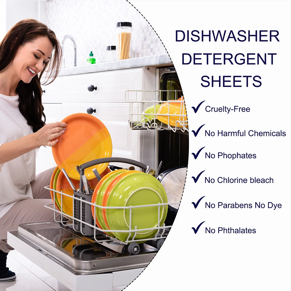 Professional OEM ODM Kitchen Cleaning Dishwasher Detergent Sheet Dish Washing Tablets Sheets dishwashing sheets