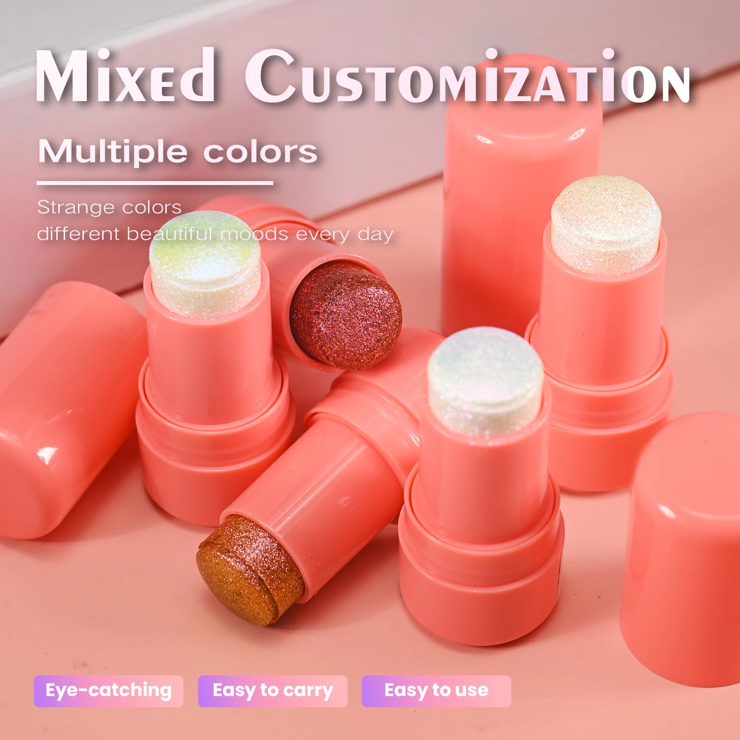 Charm Beauty Jelly Highlight Face Cheek Makeup Moisturizing Vegan Moisturizing Highlighter Cream Stick