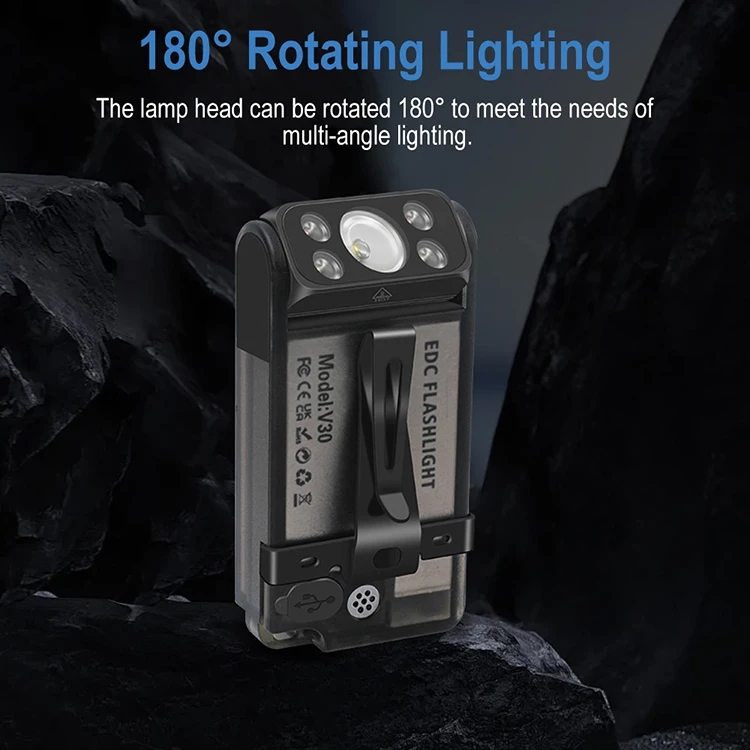 Boruit V30 waterproof magnetic mini flashlight 900 high lumen keychain flashlight rechargeable uv light with strong flashlight