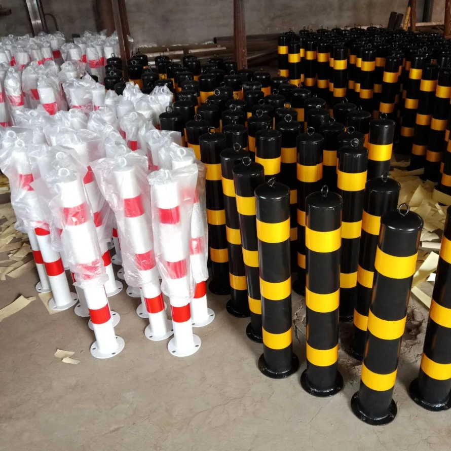 Coated Safety Parking Barrier Post Steel Safety Pipe Bollards Carport Column Parking Road barrier Safety Bollards Bollard Post