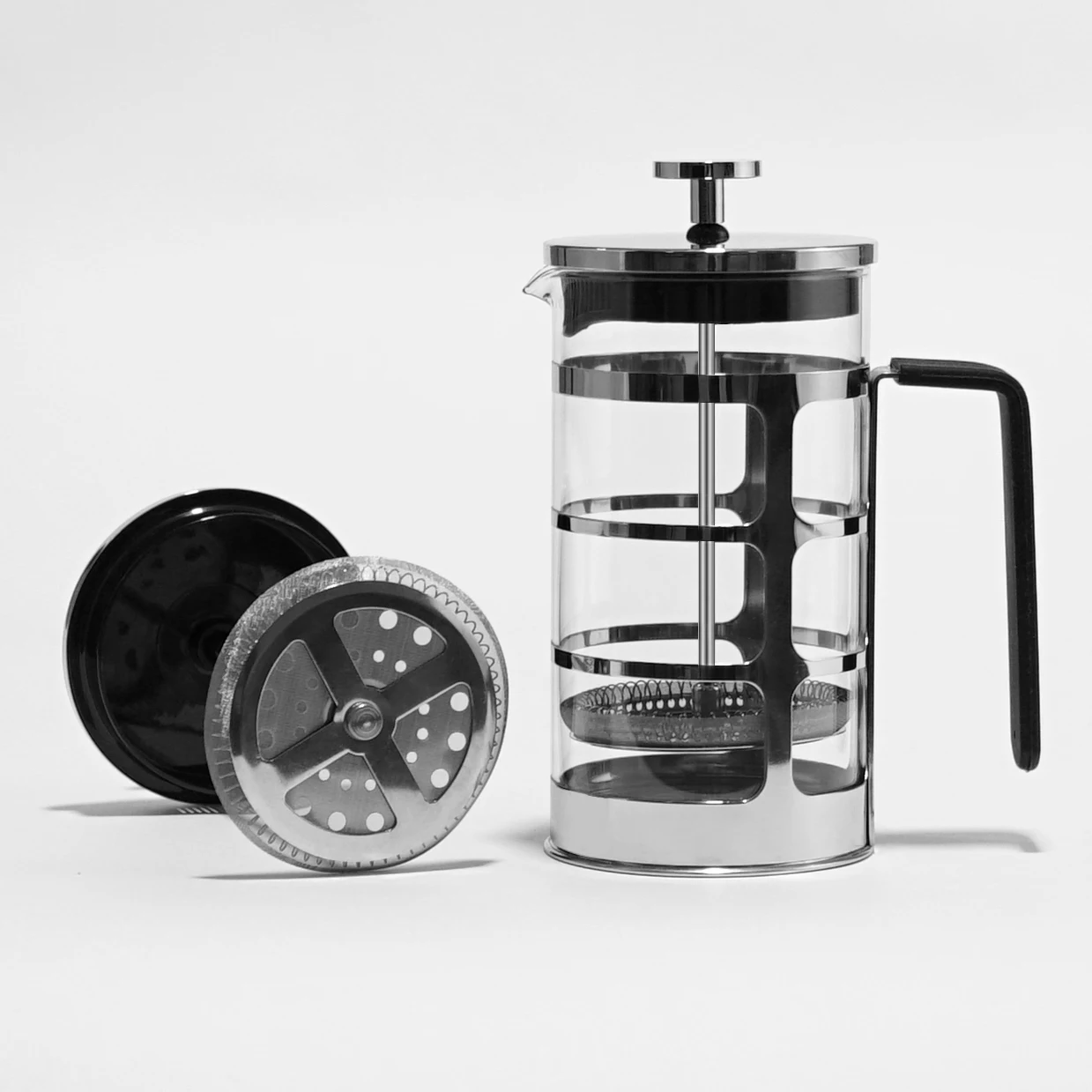 SEECIN ODM OEM Coffee Press Coffee tea Maker Stainless Steel High Borosilicate For French Press And Moka Pot With Bamboo Lid