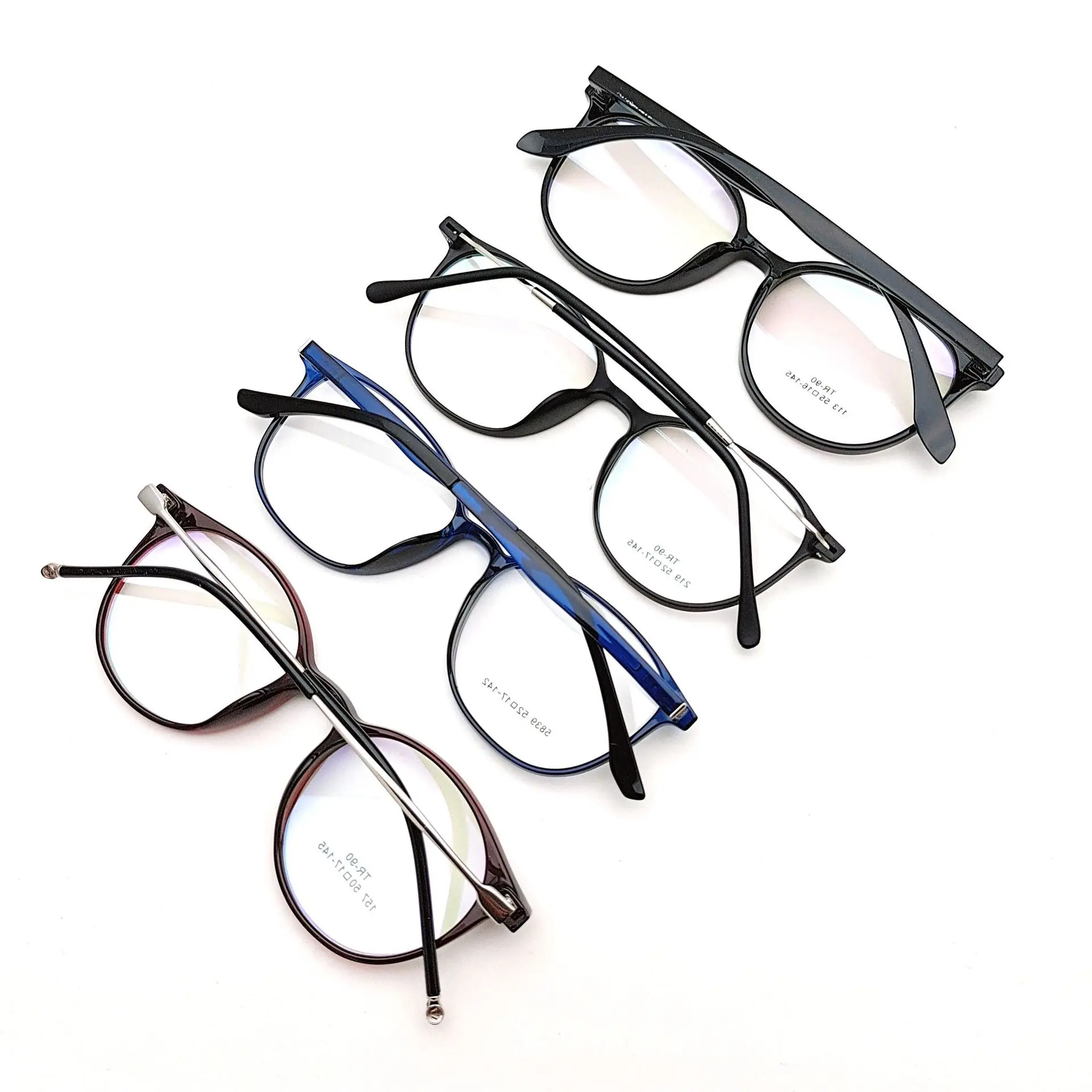 High Quality TR90 Unisex Ultralight and Stock Clearance Fashion Eyeglasses Frames for Male and Female Women TR90 Glasses Random
