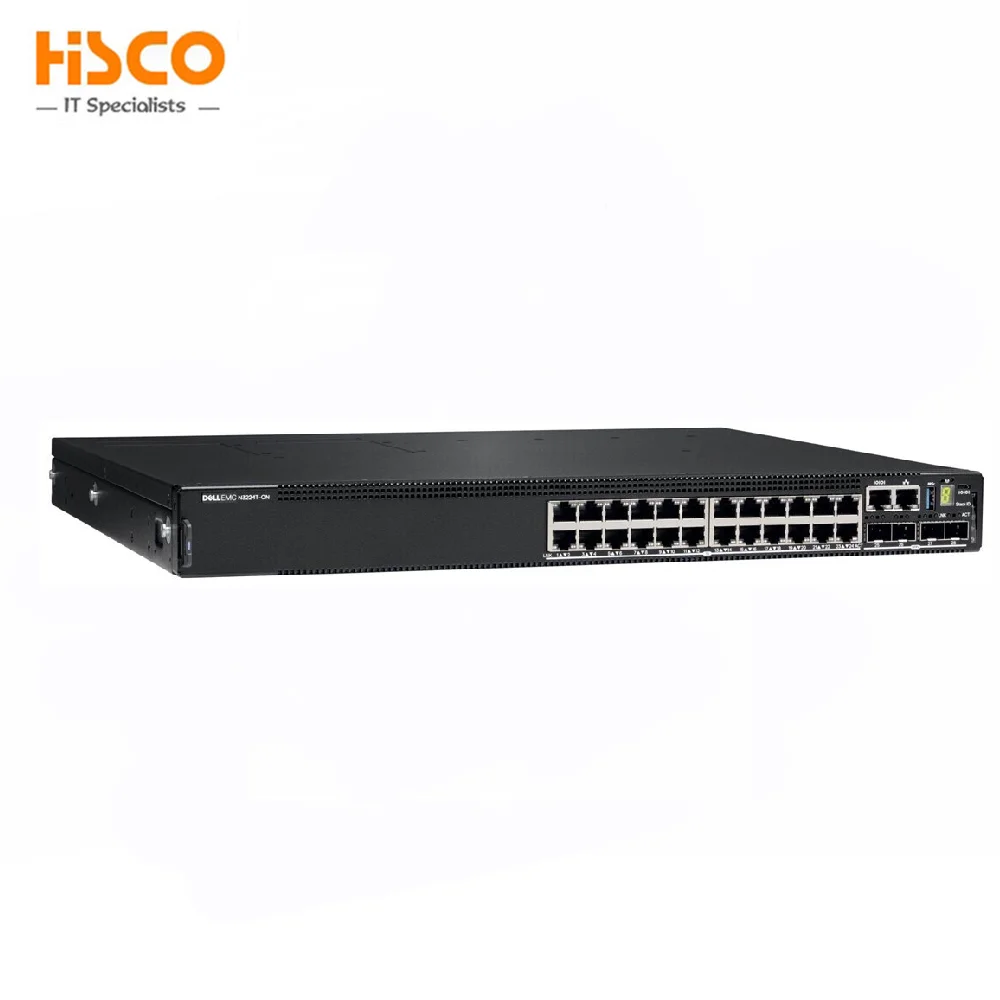 For Dell N3224P-ON Switch 1U, 24 ports 1G BASE-T RJ45 with 802.3at Type-2 30W PoE, four ports 10G SFP+ two 100G QSFP28 ports