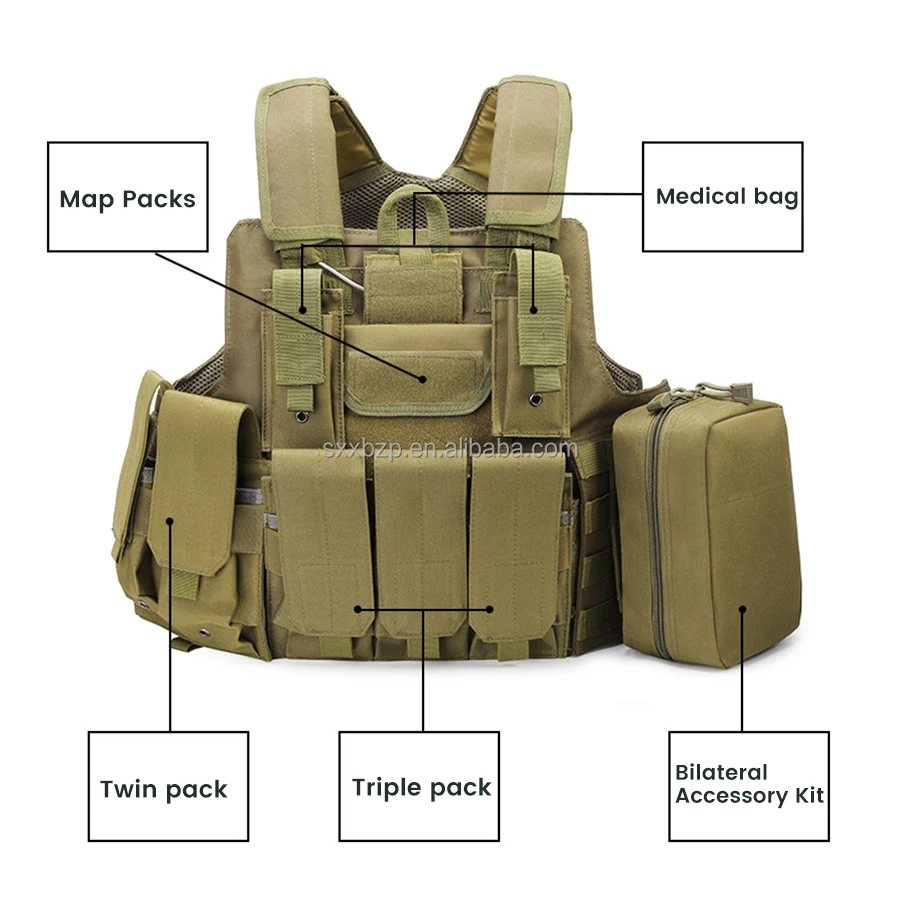 Multifunctional Tactical Equipment Hunting Weighted Vest MOLLE Plater Carrier Lightweight Hunting Tactical Vest