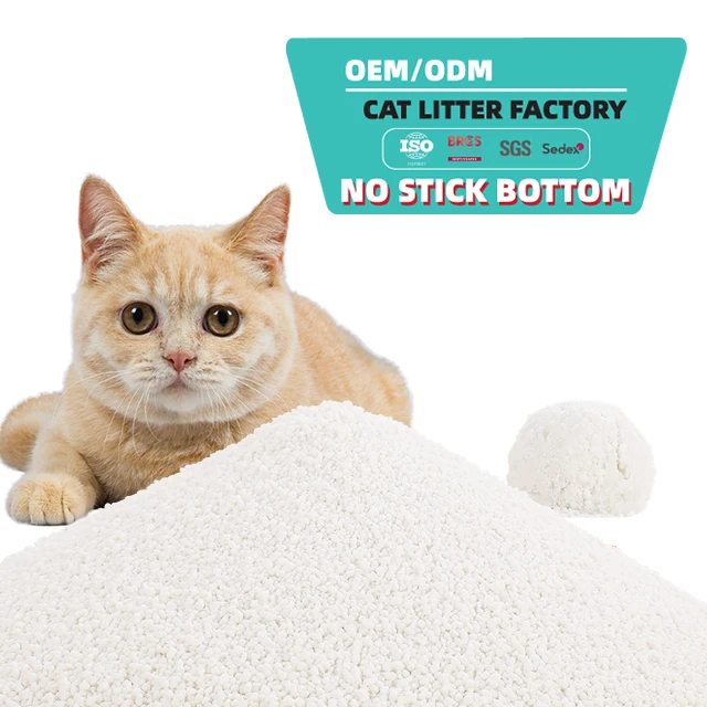 No Stick Bottom Natural Plant Cat Litter Factory ODM OEM Cassava Cat Litter with Automatic cat litter box available
