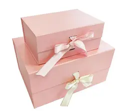 custom logo luxury foldable package printed large gift black folding mailer magnetic paper shipping packaging box with ribbon