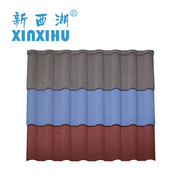 
color roof tile 0.35-0.55mm customized metal stone coated roof tiles 