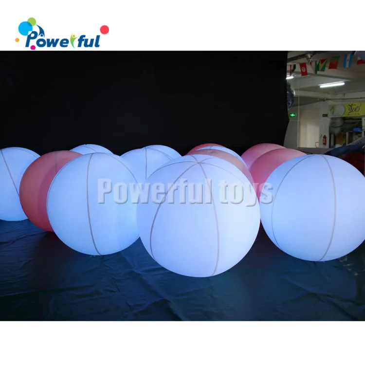 Commercial Water Beach Ball Concert Atmosphere Layout Props Led Glowing Throwing Luminous Inflatable Bouncy Toy Balls