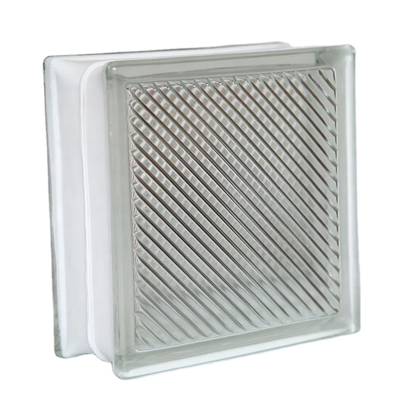 Прозрачный узор стеклянный блок для декоративных