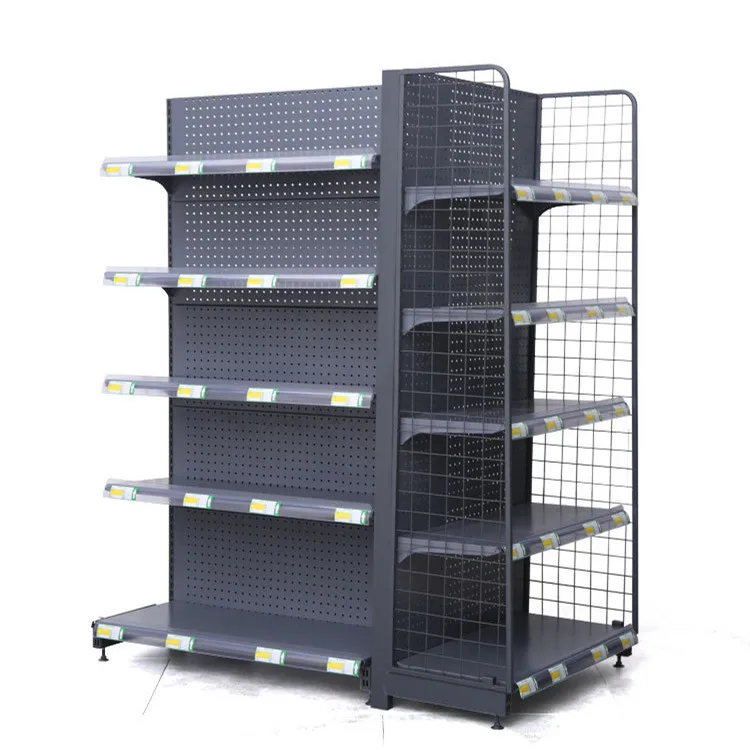 Customized Supermarket Shop Rack Store Display Shelf Metal Shelving Gondola Durable Stacking Racks