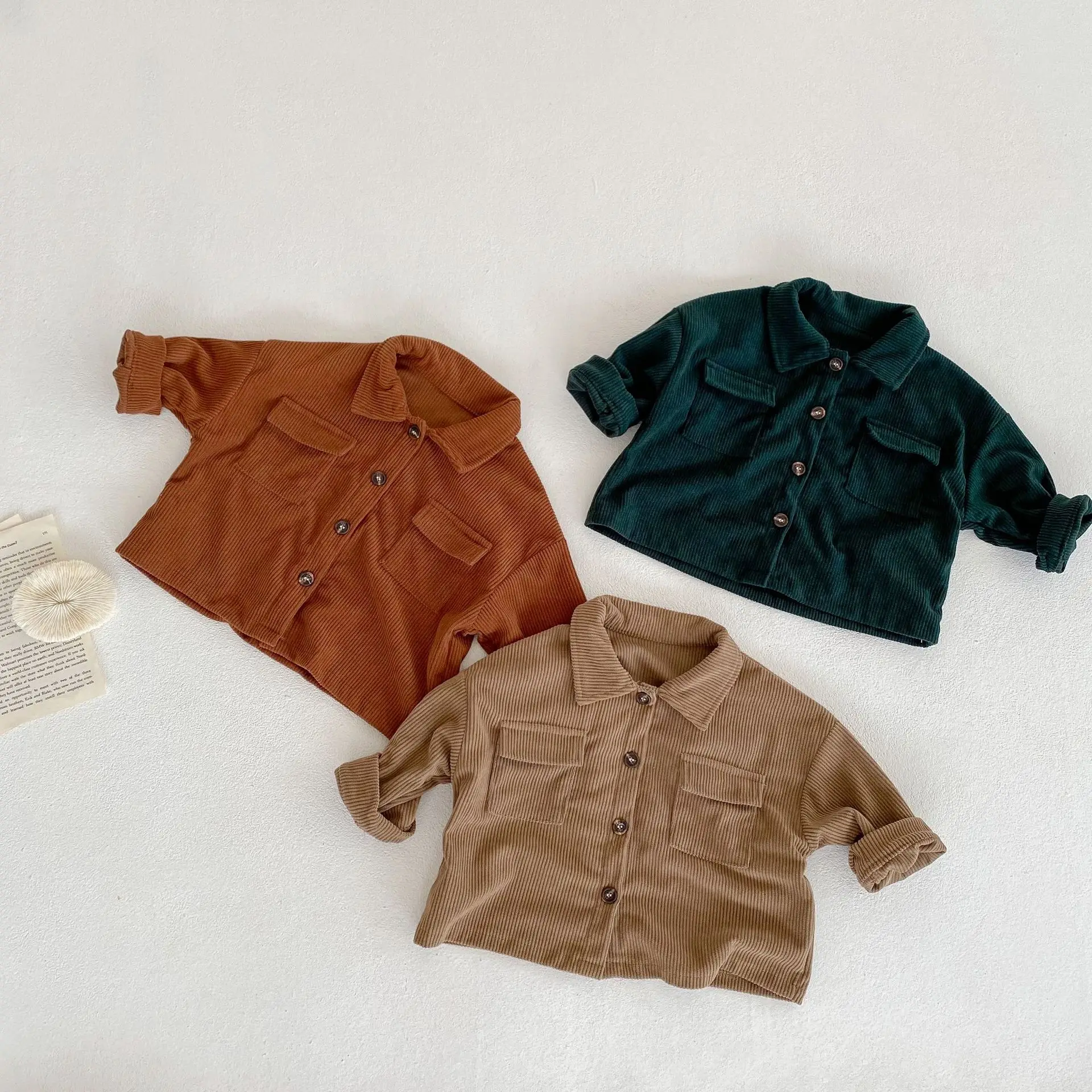 Latest baby boys girls super comfort boutique clothing sets corduroy outfit for kids children