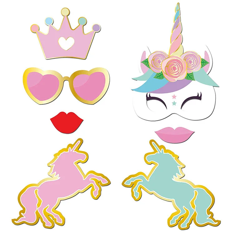 Nicro Rainbow Birthday Party Supplies Decorations Unicorn Photo Booth Props