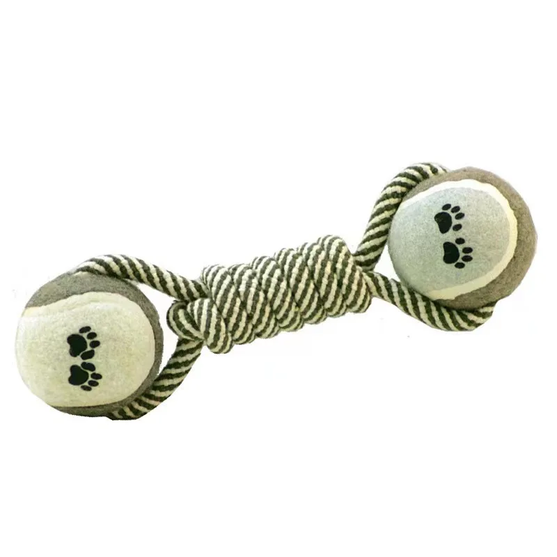 Pet Rope Toy Dumbbell Hemp Rope Ball Dog Toy Chew Tennis Dog Toys