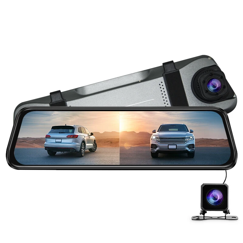Shenzhen Factory 9.66 Inch Large Screen Car Camera Waterproof Night Vision GPS 2K Dash Cam Full 1440P HD