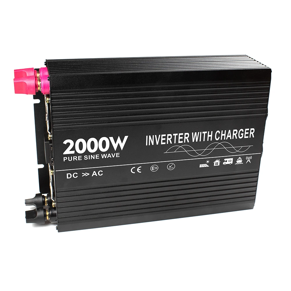 2000 Watt Pure Sine Wave Solar Power Sinus Inverter Inversor 2KW 12V 24V 48V DC To AC 110V 220V 230V CE NOM