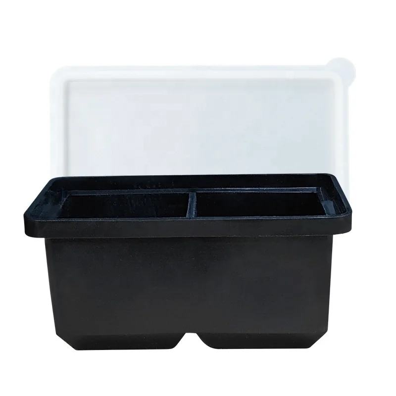 ODM&OEM Hot Sale Kitchen Tools Easy Release Whiskey Square Cold Drink Silicone Ice Cube Tray 2 Cavity