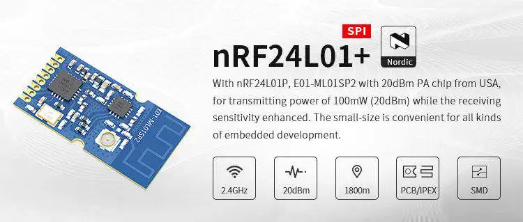 Cojxu 1.8km long range r ic 2.4g 100mW  spi wireless transceiver module nRF24L01P rf receive wireless module with dual antennas