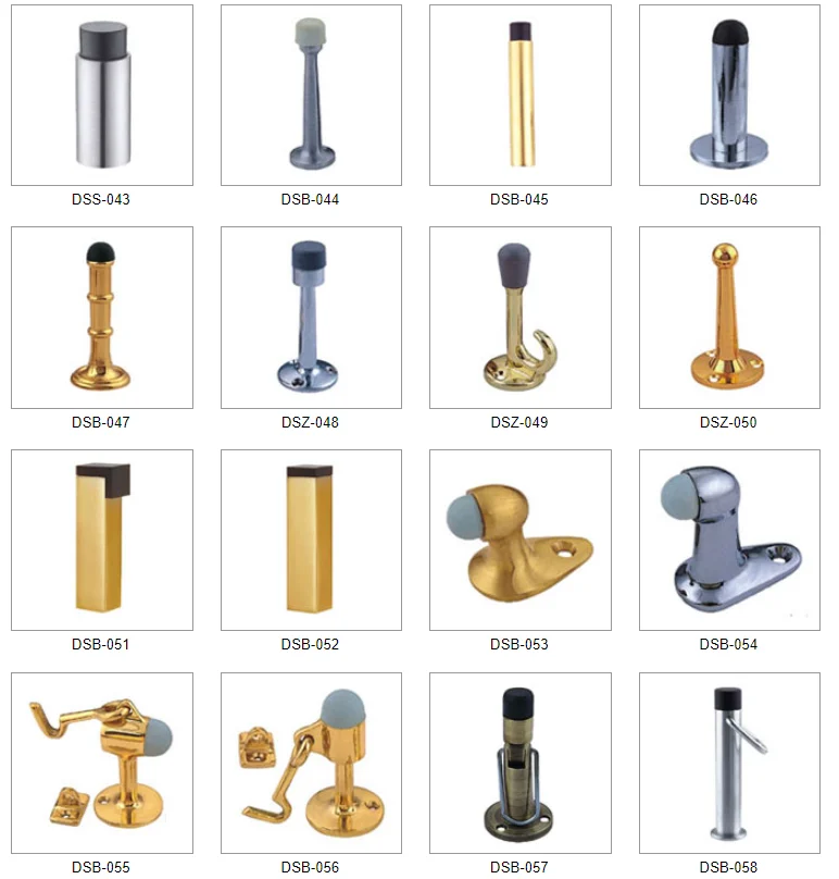 Stainless Steel 304 Rubber Floor Mounted Glass Door Shower Silver Door Stopper