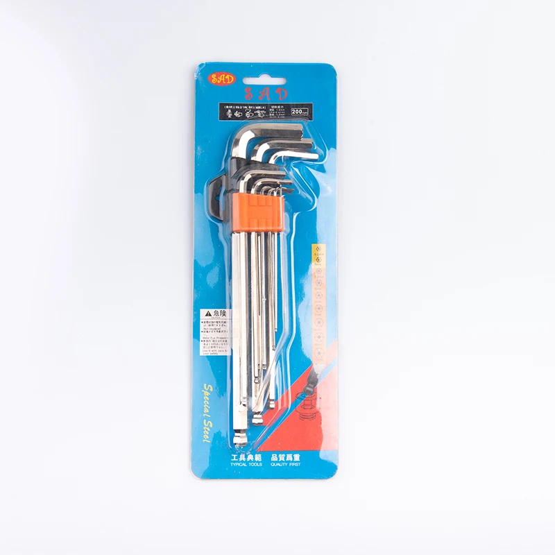  hand tools Ball-end 1.5mm-10mm Allen key set 9-piece hex