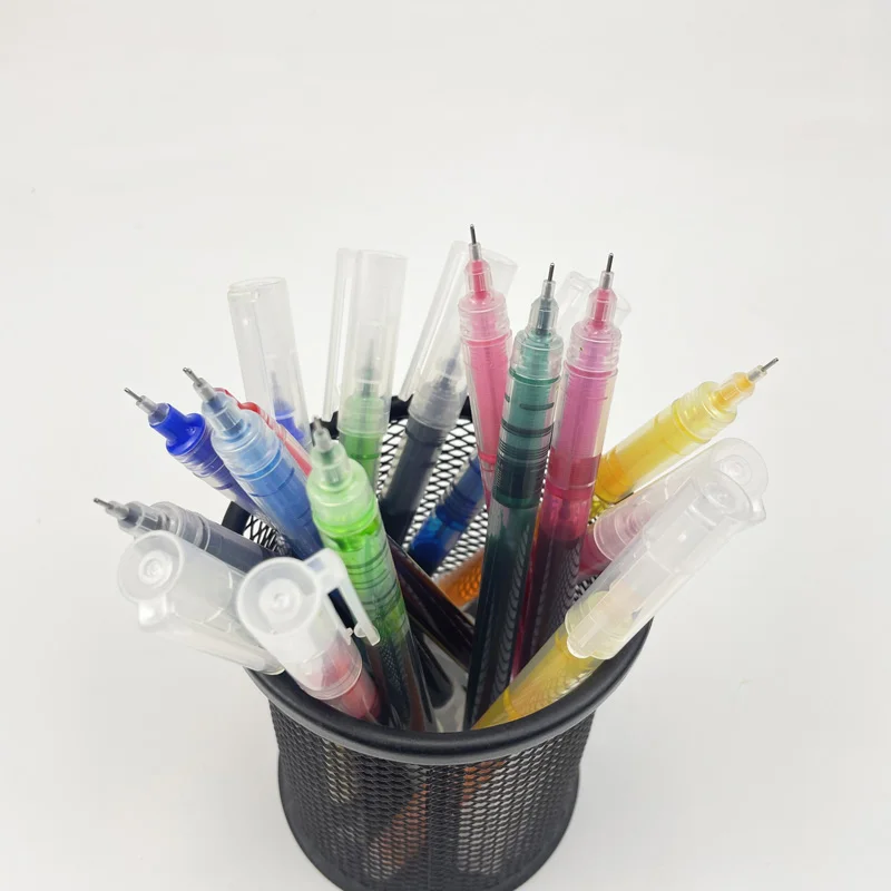 Black Blue Red Orange Green Purple Roller Gel Pen Wholesale Custom Cheap Roller Pen 0.5 mm