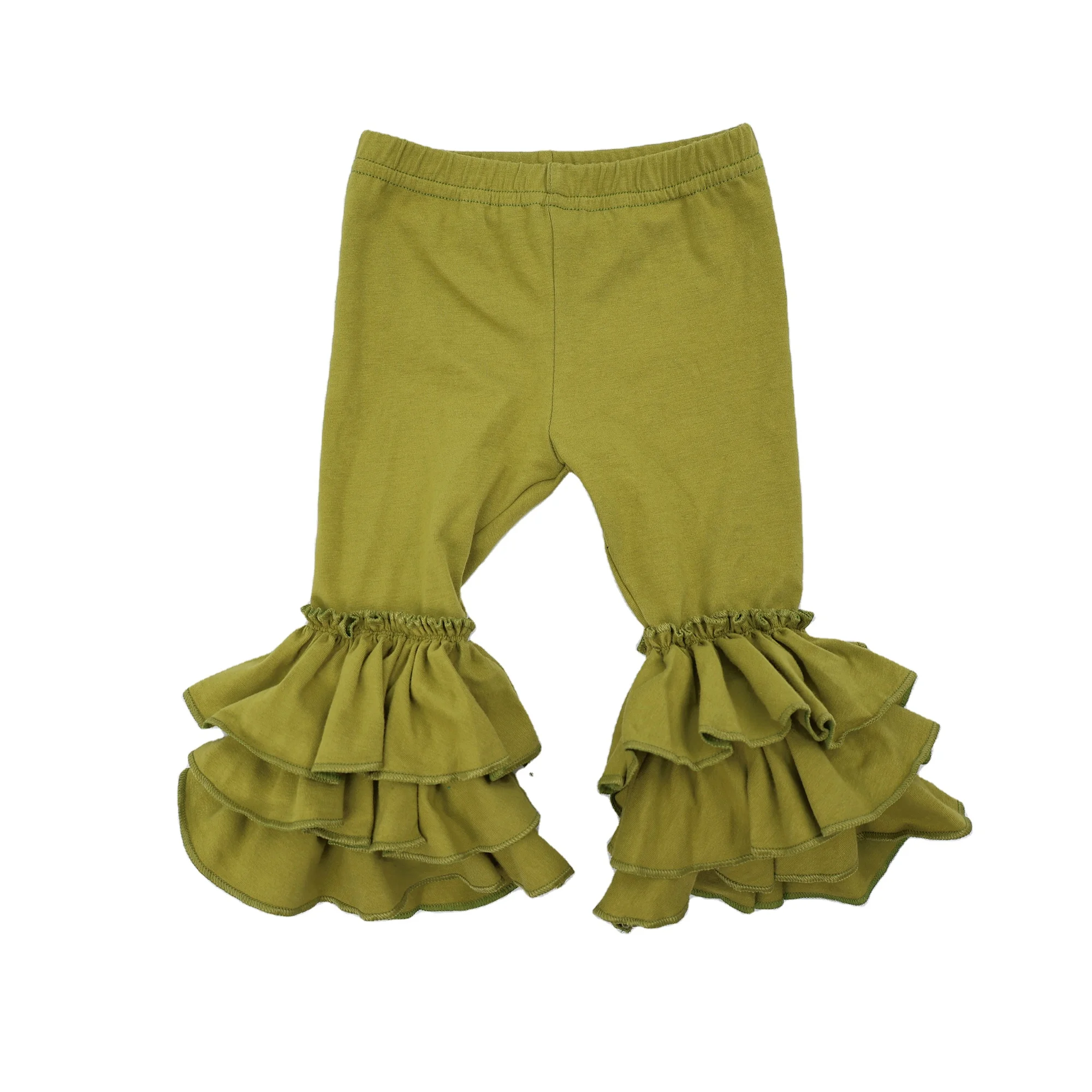 Qingli OEM Custom 39 Colors Organic Cotton Baby Pants Bell-Bottomed Pants Flares Leggings For Girls 7-8