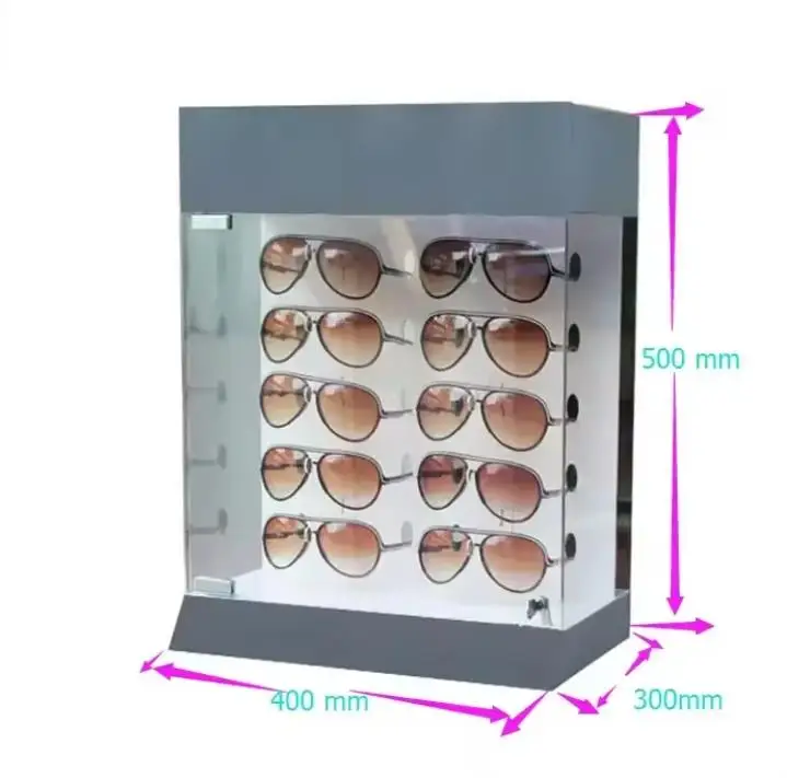 Wholesale Customized acrylic sunglasses floor cabinet eyeglasses display showcase