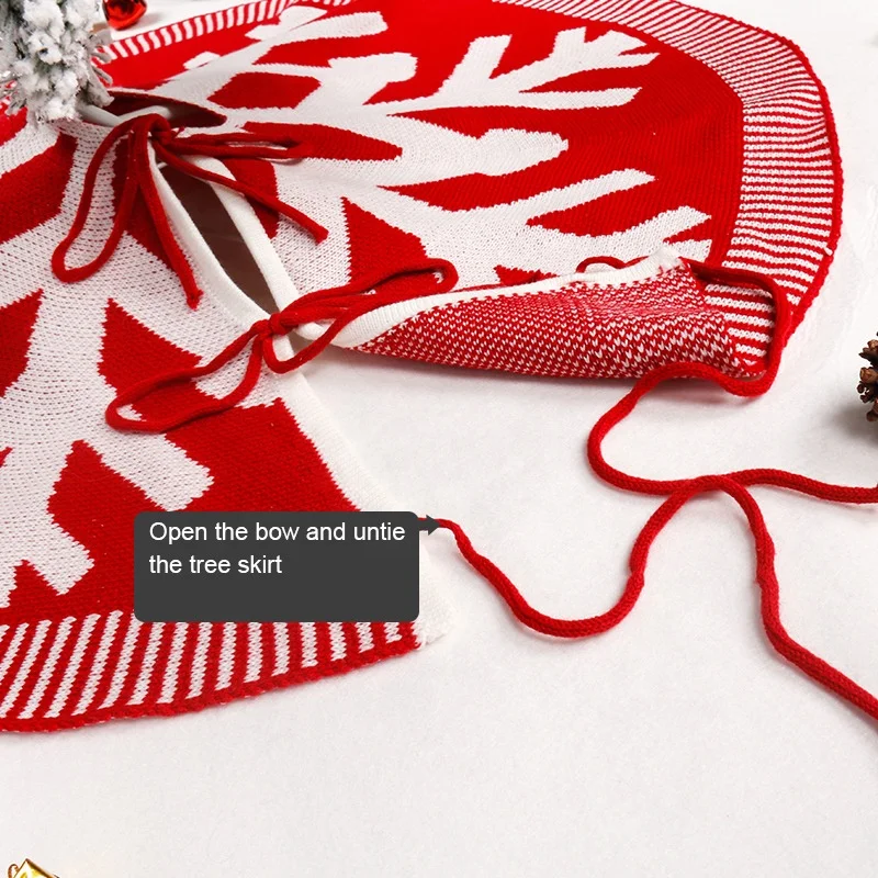 Snowflake Creative Christmas Tree Decoration Soft Knitted Christmas Ornament Christmas Tree Skirt