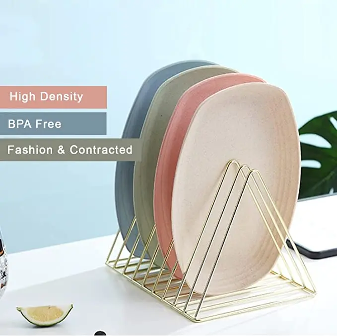 Wheat straw 4 pcs  plastic oblong restaurant household fish plate steamed grilled dish fish snack salad tray with box