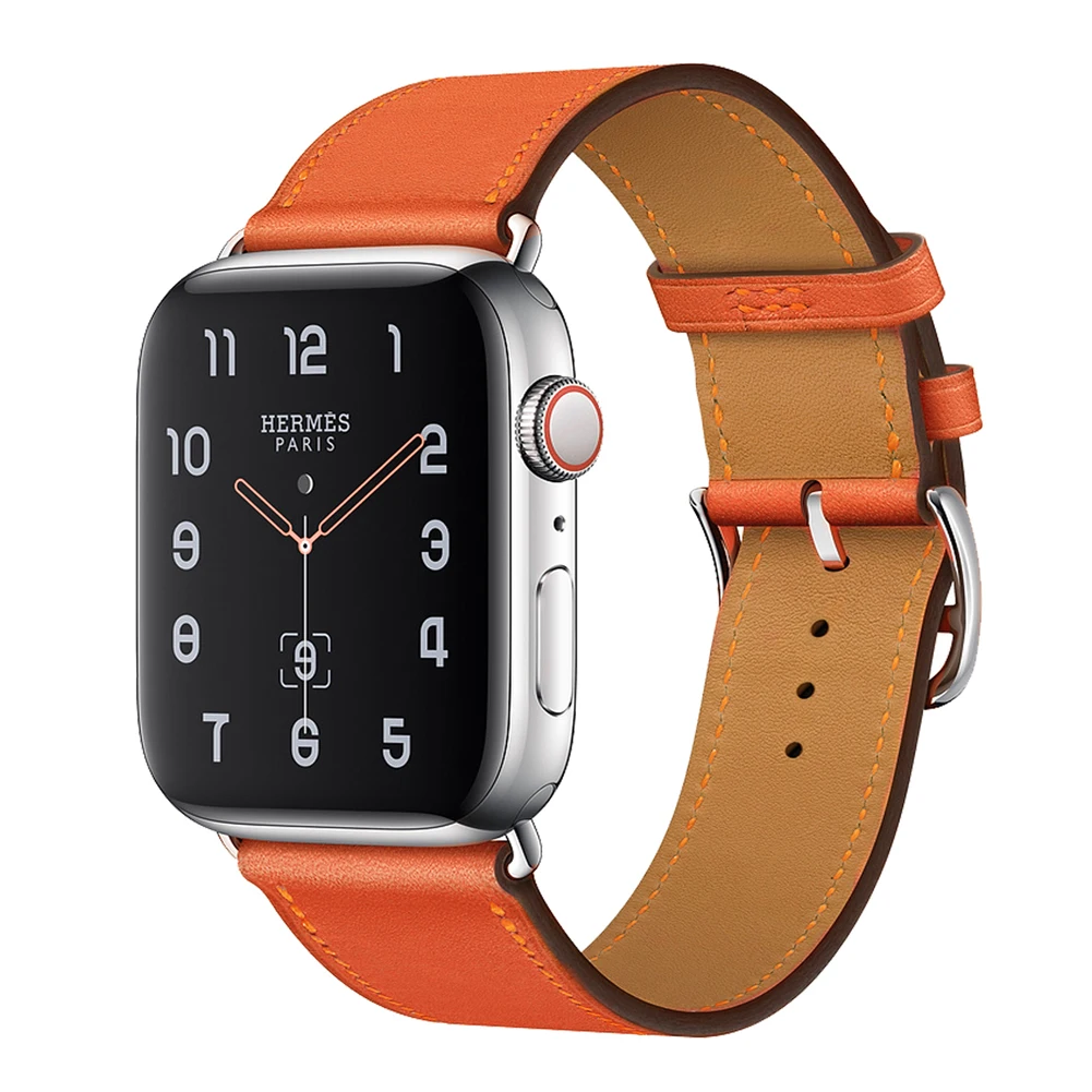 Leather Band Strap for Apple Watch 42mm 44mm 45mm 1 2 3 4 5 6 7 SE Sports Strap Single Tour Loop for iWatch 38mm 40mm 41mm