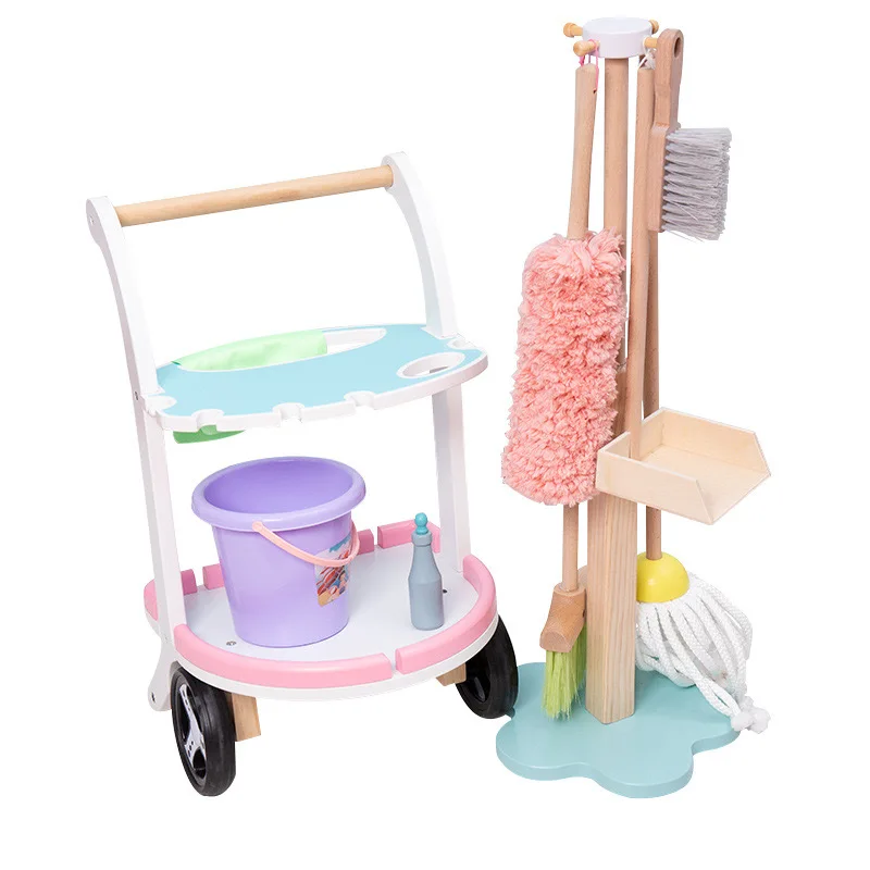 Montessori Household Pretend Cleaning Tool Toy Set Plastic Brooms and Mops for Kids Educational Kids Housekeeping Toys