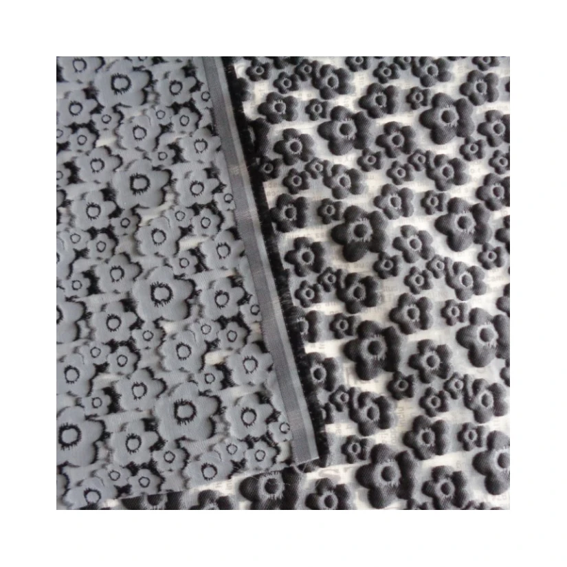 Fine three-dimensional relief plum jacquard micro-transparent micro-peng is dress fashion