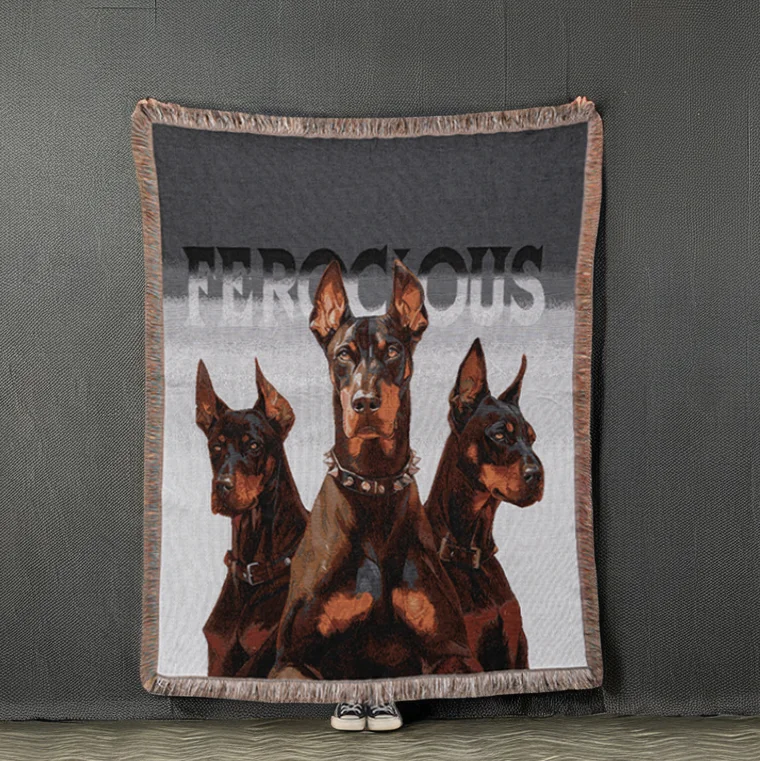 Custom Jacquard Woven Bohemian Style Animal Festival Throw Blanket Classic Tapestry for Home Decor and Sofa Use