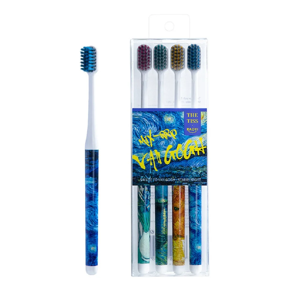 Van Gogh Starry Night PBT soft bristles personalized toothbrush set