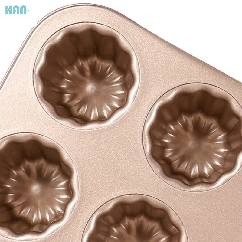 Лидер продаж антипригарная форма из углеродистой стали 6 чашек для маффинов инструмент выпечки тортов жаростойкая посуда